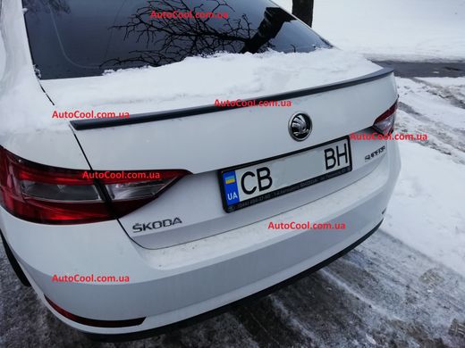 Спойлер крышки багажника ( сабля, лип спойлер ) Skoda SuperB 2015-2019 г.в. Шкода Суперб, Серый грунт (под покраску), Skoda, Спойлер, Требуется, ABS-пластик, Superb, Новое, На штатные места, SuperB 2015