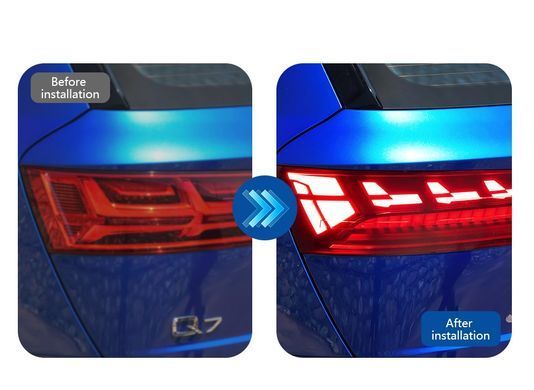 Задние тюнинг лед фонари Audi Q7 2016-2020 г.в. Ауди Ку7, Audi, Альтернативная оптика, Q7, Новое, На штатные места, Q7 (4M) 2015-