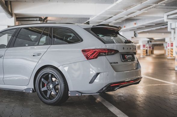 Накладки на задний бампер элероны Skoda Octavia RS 2020+ г.в. Шкода Октавиа, Черный, Внешний Тюнинг, Skoda, Накладка на задний бампер, Не требуется, ABS-пластик, Octavia, Новое, На штатные места, Octavia 2020-