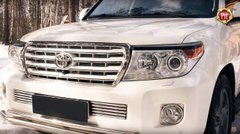 Накладки на передні фари (війки) Toyota Land Cruiser 200 2012-2015 р.в.