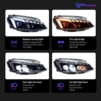 Передние тюнинг лед фары для Volkswagen Golf 7 2012-2019 г.в. Гольф 7, Volkswagen, Альтернативная оптика, Golf, Новое, На штатные места, GOLF VII (5G1) 2012-