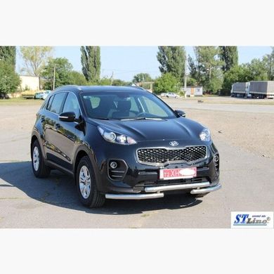 Защита переднего бампера одинарный ус Kia Sportage 2016+ г.в.