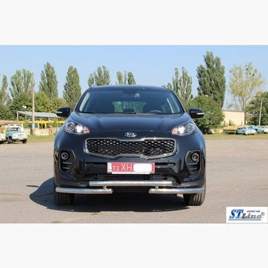 Защита переднего бампера одинарный ус Kia Sportage 2016+ г.в.