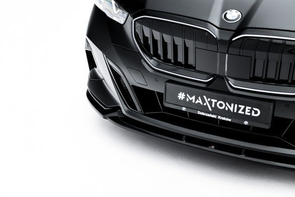 Накладка на передній бампер спліттер для BMW G60 під М-пакет 2023 р.в. БМВ Г60, Черный