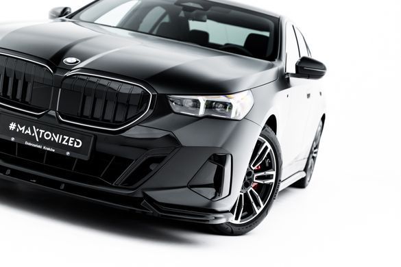 Накладка на передній бампер спліттер для BMW G60 під М-пакет 2023 р.в. БМВ Г60, Черный