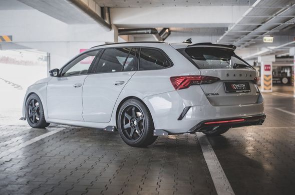 Накладки под боковые пороги элероны Skoda Octavia RS 2020+ г.в. Шкода Октавиа, Черный, Внешний Тюнинг, Skoda, Пороги, Не требуется, ABS-пластик, Octavia, Новое, На штатные места, Octavia 2020-