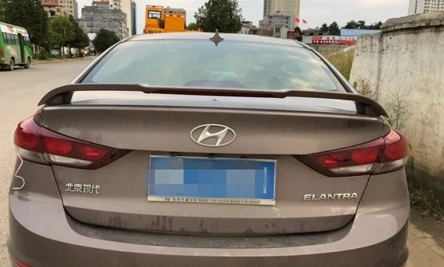 Спойлер крышки багажника высокий Hyundai Elantra 2016-2018 г.в. ABS пластик, Серый грунт (под покраску), Hyundai, Требуется, ABS-пластик, Elantra, Новое, На штатные места, Elantra 2016-2018