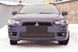 Зимняя заглушка решетки переднего бампера Mitsubishi Lancer X 2007-2010 г.в. Митсубиси Лансер Х