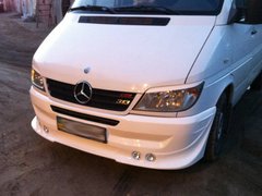 Реснички на фары Mercedes Sprinter CDI 2000-2006 г.в. Мерседес Спринтер, Серый грунт (под покраску), Mercedes, Декоративные накладки, Требуется, Стекловолокно, Sprinter, Новое, На штатные места, SPRINTER 2-t (901, 902) 1995-2006