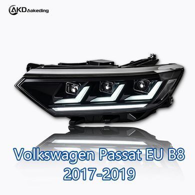 Передние тюнинг лед фары для Volkswagen Passat B8 Европа 2016-2020 г.в. Волксваген Б8, Volkswagen, Альтернативная оптика, Passat, Новое, На штатные места