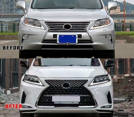 Рестайлінг обвіс Lexus RX 2013-2015 р.в. у стилі 2020+, Зовнішній тюнінг, Lexus, Передний бампер, Требуется, Полипропилен, RX, Новое, На штатные места, RX (AGL, GGL, GYL) 2008-