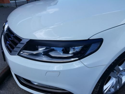 Реснички на фары Volkswagen PASSAT CC 2012+ г.в. Пасат СС, Серый грунт (под покраску), Volkswagen, Декоративные накладки, Требуется, ABS-пластик, Passat, Новое, PASSAT CC