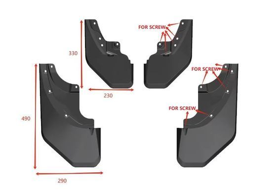 Бризковики для Toyota Prado 250 2024+ р.в. Прадо 250, Черный