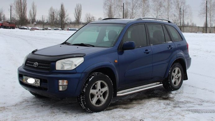 Боковые пороги площадка из нержавеющей стали Toyota Rav4 2000-2005 г.в.