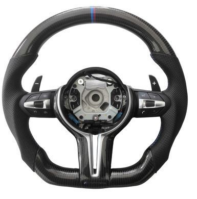 Карбоновый руль М-серии для BMW F01 F02 F06 F07 F10 F11 F12 F13 F14 F15 F16 F22 F30 F31 F32 F33 F34 F80, Черный, Детали салона, BMW, Натуральная кожа, Новое, На штатные места