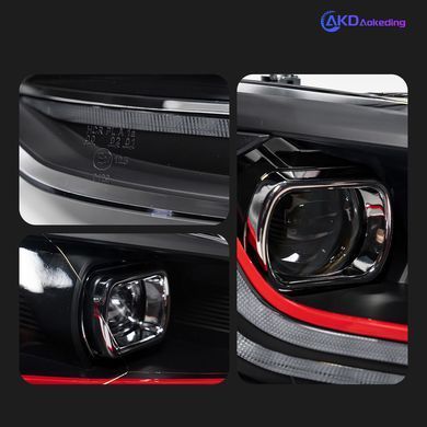 Передні лед фари для Volkswagen Polo 2009-2016 р.в. Волксваген Поло, Черный