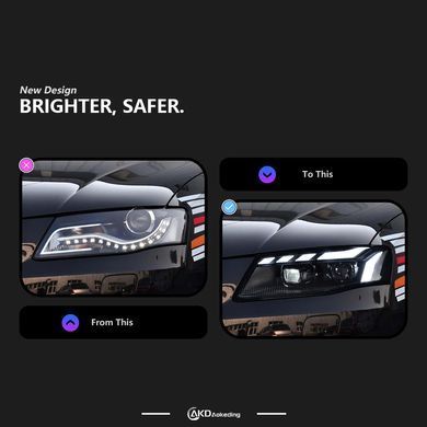 Передні лед фари Audi A4 B8 дорестайлинг 2007-2012 р.в. Ауди А4 Б8, Audi, A4, Новое, На штатные места, A4 (8K2, B8) 2007-