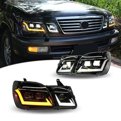 Передні лед фари для Lexus LX 470 1998-2007 р.в. Лексус ЛХ470, Lexus, Альтернативная оптика, LX, Новое, На штатные места, LX (UZJ100) 1998-2007
