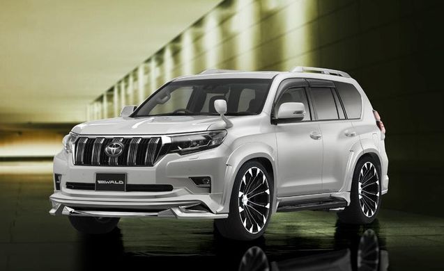 Тюнінг обвіс Toyota Prado 150 2018-2023 р.в. стиль Wald, Серый грунт (под покраску), Toyota, Комплект обвеса, Требуется, Полипропилен, Prado, Новое, На штатные места, LAND CRUISER PRADO 2018-