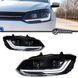 Передні лед фари для Volkswagen Polo 2009-2016 р.в. Волксваген Поло, Черный