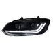 Передні лед фари для Volkswagen Polo 2009-2016 р.в. Волксваген Поло, Черный