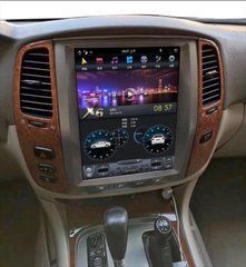 Магнітола в стилі Тесла для Toyota LC100 Land Cruiser Lexus LX470 2002-2007 р.в., Автомагнитола, Toyota, Land Cruiser, Новое, На штатные места, LAND CRUISER 100 (UZJ100) 1998-2007