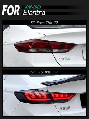 Задние тюнинг лед фонари Hyundai Elantra 2016-2020 г.в. Хюндай Елантра, Hyundai, Альтернативная оптика, Elantra, Новое, На штатные места, Elantra 2016-2018
