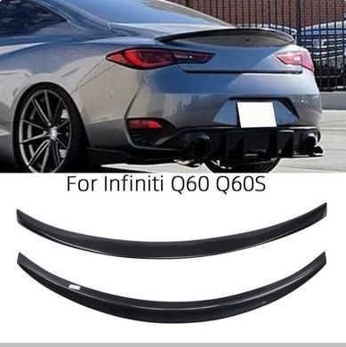 Спойлер крышки багажника Infiniti Q60 2013-2022 г.в. Инфинити ку60, Серый грунт (под покраску), Внешний Тюнинг, Infiniti, Спойлер, Требуется, ABS-пластик, Q60, Новое, На штатные места