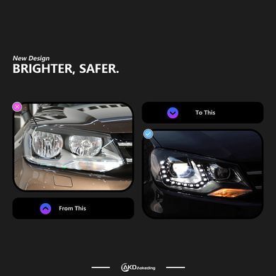 Передние лед фары для Volkswagen Touareg 2011-2014 г.в. Туарег, Черный, Volkswagen, Альтернативная оптика, Touareg, Новое, TOUAREG (7P5) 2010-