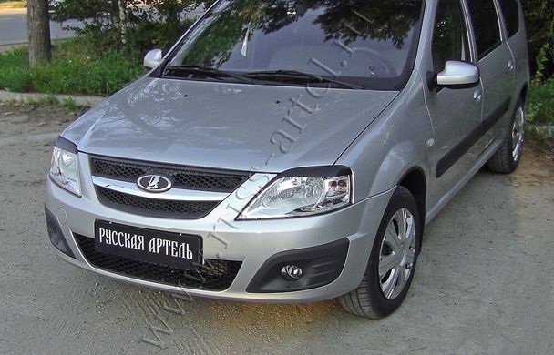 Реснички на фары Lada Largus 2012+ Лада ларгус, Черный, Lada, Декоративные накладки, Требуется, ABS-пластик, Largus, Новое, Largus 2012-