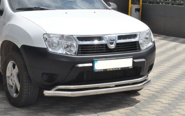 Защита переднего бампер (передний усь двойной, кенгурятник) Renault Duster 2010-2017 Рено дастер