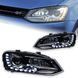 Передние лед фары для Volkswagen Polo 2009-2016 г.в. Волксваген Поло, Черный