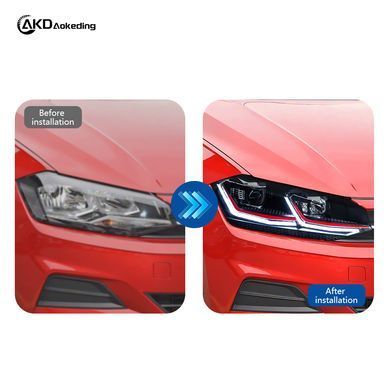Передние лед фары Volkswagen Polo 2017-2020 г.в., Оптика, Volkswagen, Альтернативная оптика, Polo, Новое, На штатные места