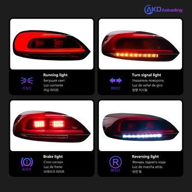 Задні тюнінг лед фонарі Volkswagen Scirocco 2009-2016 р.в. Волксваген Скірокко, Volkswagen, Альтернативная оптика, Scirocco, Новое, На штатные места