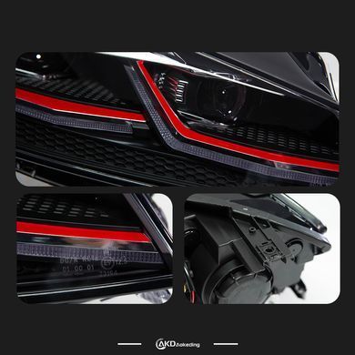 Передние тюнинг лед фары для Volkswagen Golf 7.5 рестайлинг 2018-2021 г.в. Гольф 7, Volkswagen, Альтернативная оптика, Golf, Новое, На штатные места, GOLF VII (5G1) 2012-