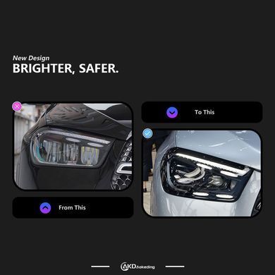 Передние лед фары для Mercedes GLE W167 2018-2023 г.в. Мерседес ГЛЕ 167, Mercedes, GLE, Новое, На штатные места
