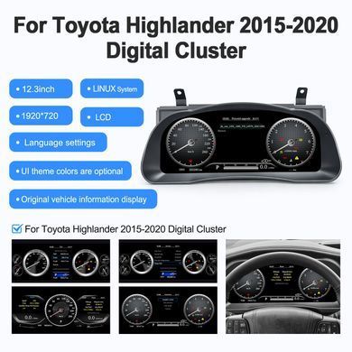 Цифровая приборная панель для Toyota Highlander 2014-2020 г.в. Тойота Хайлендер