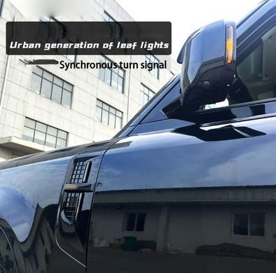 Накладки зябра на передні крила для Land Rover Defender 2020+ р.в. Дефендер, Черный