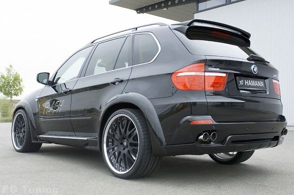 Спойлер кришки багажника для BMW X5 E70 2007-2013 р.в. в стилі Hamann, Серый грунт (под покраску), BMW, Спойлер, Требуется, Стеклопластик, X5, Новое, На штатные места, X5 (E70) 2007-2012