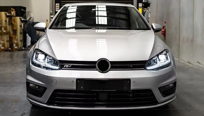 Передние тюнинг лед фары для Volkswagen Golf 7.5 рестайлинг 2018-2021 г.в. Гольф 7, Volkswagen, Альтернативная оптика, Golf, Новое, На штатные места, GOLF VII (5G1) 2012-