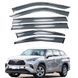 Дефлекторы на окна с хром молдингом для Toyota Highlander 2019- г.в. комплект 6шт Тойота Хайлендер, Черный
