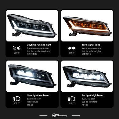 Передние тюнинг лед фары Honda Accord 2008-2013 г.в. Хонда Акорд