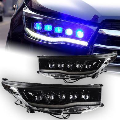 Тюнинг лед фары Toyota Highlander 2014-2016 г.в. дорестайлинг, Внешний Тюнинг, Toyota, Альтернативная оптика, Highlander, Новое, На штатные места, HIGHLANDER 2014-