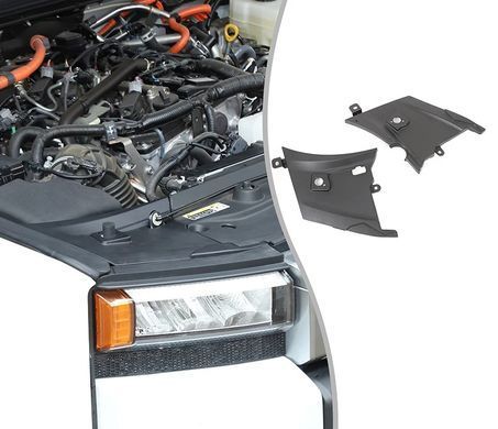 Пластикові накладки для обшивки підкапотного простору для Toyota Prado 250 2024 р.в., Черный, Toyota, Декоративные накладки, Не требуется, Полипропилен, Prado, Новое, На штатные места