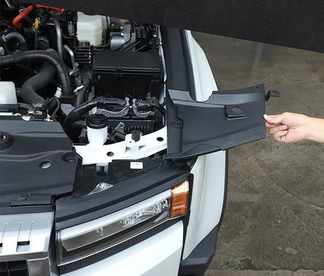 Пластикові накладки для обшивки підкапотного простору для Toyota Prado 250 2024 р.в., Черный, Toyota, Декоративные накладки, Не требуется, Полипропилен, Prado, Новое, На штатные места
