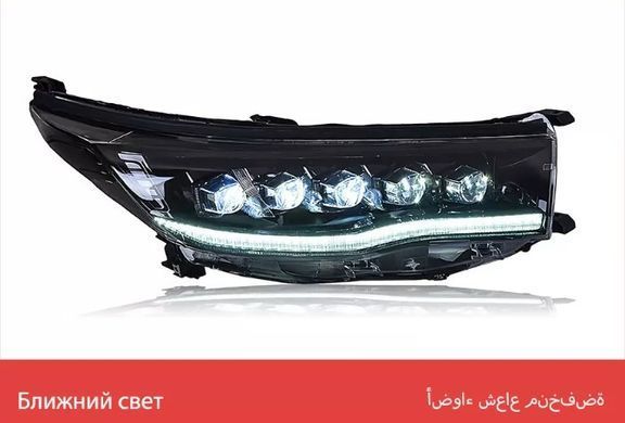 Тюнинг лед фары Toyota Highlander 2014-2016 г.в. дорестайлинг, Внешний Тюнинг, Toyota, Альтернативная оптика, Highlander, Новое, На штатные места, HIGHLANDER 2014-