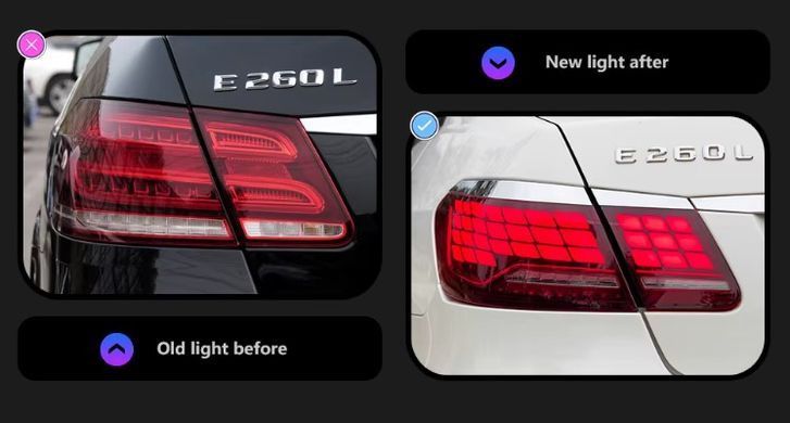 Задние тюнинг лед фонари Mercedes E-класс W212  2009-2016 г.в., Mercedes, Альтернативная оптика, E-Class, Новое, На штатные места, E-KLASSE (W212) 2009-
