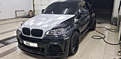 Тюнинг капот для BMW X6 E71 \ E72 2007-2013 г.в. стиль M, Серый грунт (под покраску), BMW, Капот, Требуется, Стеклопластик, X6, Новое, На штатные места, X6 (E71, E72) 2008-