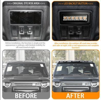 Люстра на дах для Land Rover Defender 2020 р.в. версія 2, Черный
