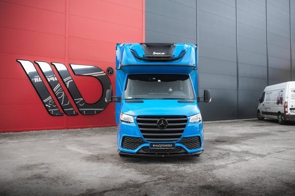 Передній бампер з решіткою Mercedes Sprinter W907 2018-2025р. Спрінтер 907, Серый грунт (под покраску)